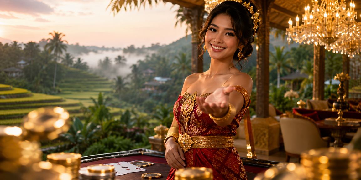 Permainan kartu di suasana festival yang meriah menggambarkan hiburan online legal dan transparan